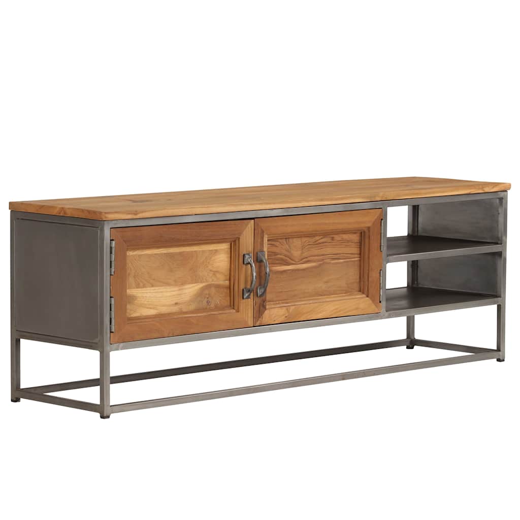 246281 vidaXL TV Cabinet Recycled Teak and Steel 120x30x40 cm
