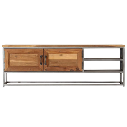 246281 vidaXL TV Cabinet Recycled Teak and Steel 120x30x40 cm