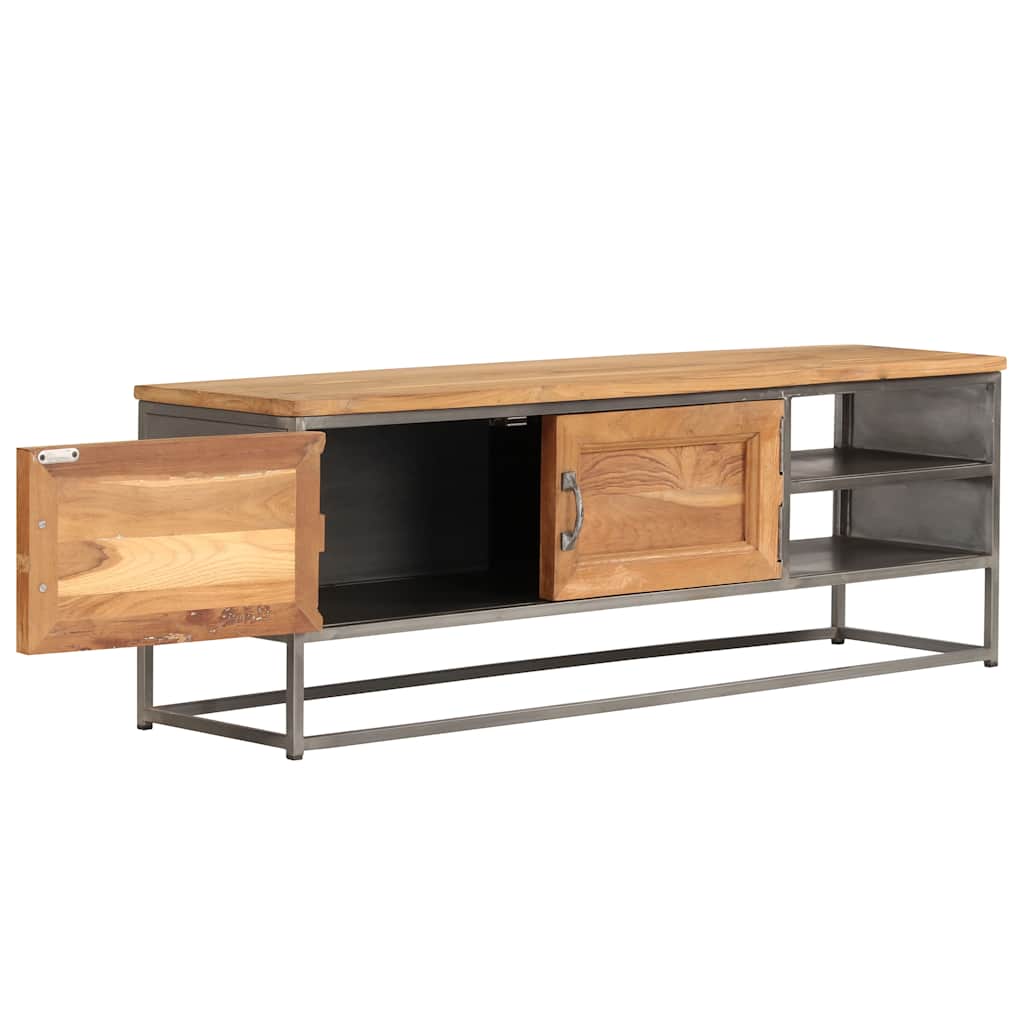 246281 vidaXL TV Cabinet Recycled Teak and Steel 120x30x40 cm