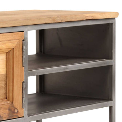 246281 vidaXL TV Cabinet Recycled Teak and Steel 120x30x40 cm