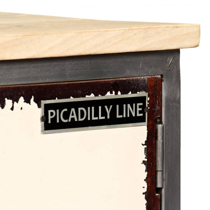 246282 vidaXL TV Cabinet Solid Mango Wood and Steel 120x30x45 cm