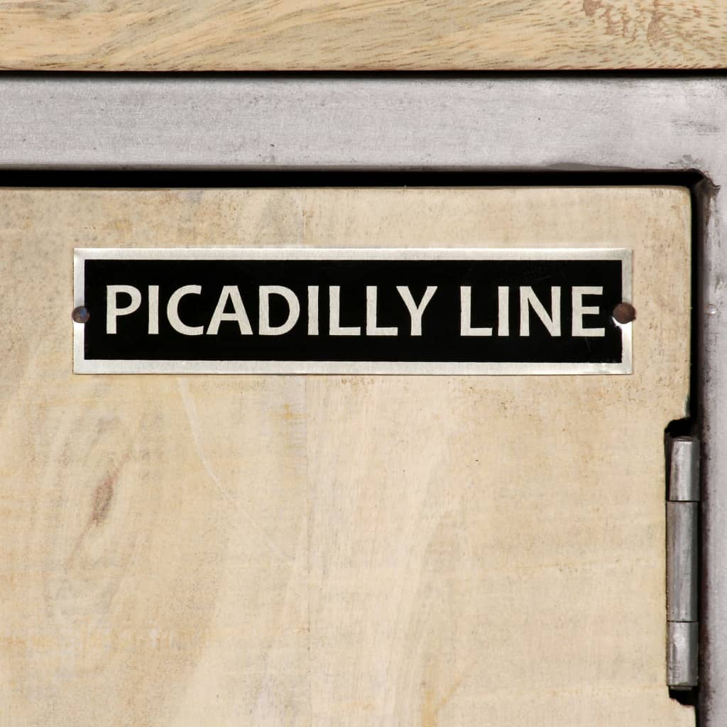 Sideboard Solid Mango Wood and Steel 65x33x76 cm