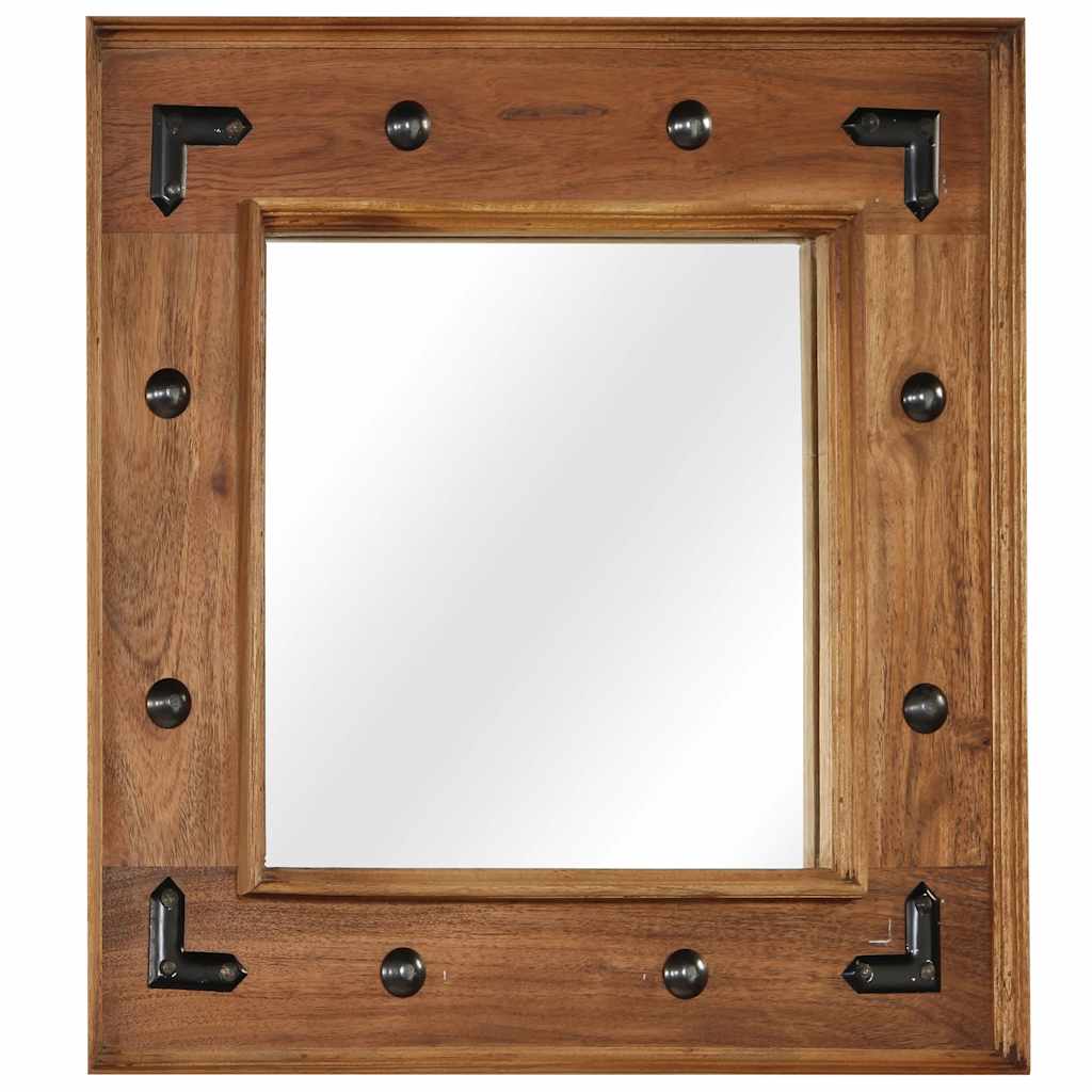 246307 vidaXL Mirror Solid Acacia Wood 50x50 cm