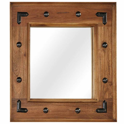 246307 vidaXL Mirror Solid Acacia Wood 50x50 cm