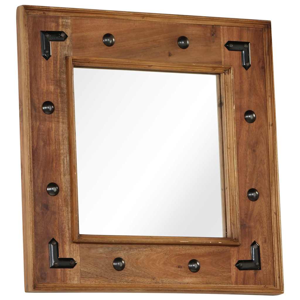 246307 vidaXL Mirror Solid Acacia Wood 50x50 cm