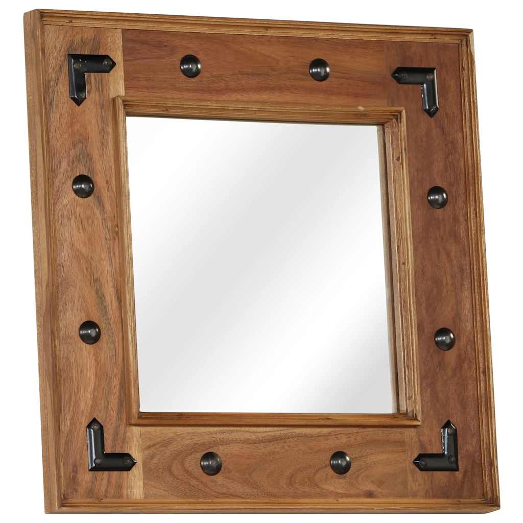 246307 vidaXL Mirror Solid Acacia Wood 50x50 cm