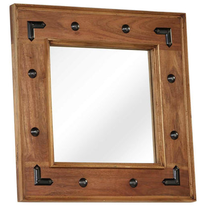 246307 vidaXL Mirror Solid Acacia Wood 50x50 cm