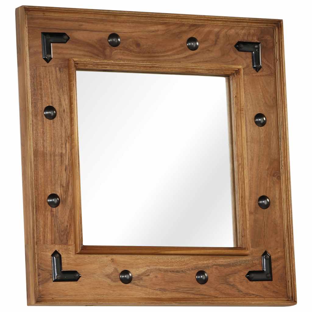 246307 vidaXL Mirror Solid Acacia Wood 50x50 cm