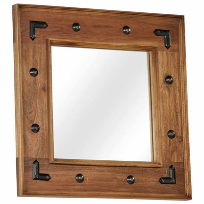 246307 vidaXL Mirror Solid Acacia Wood 50x50 cm