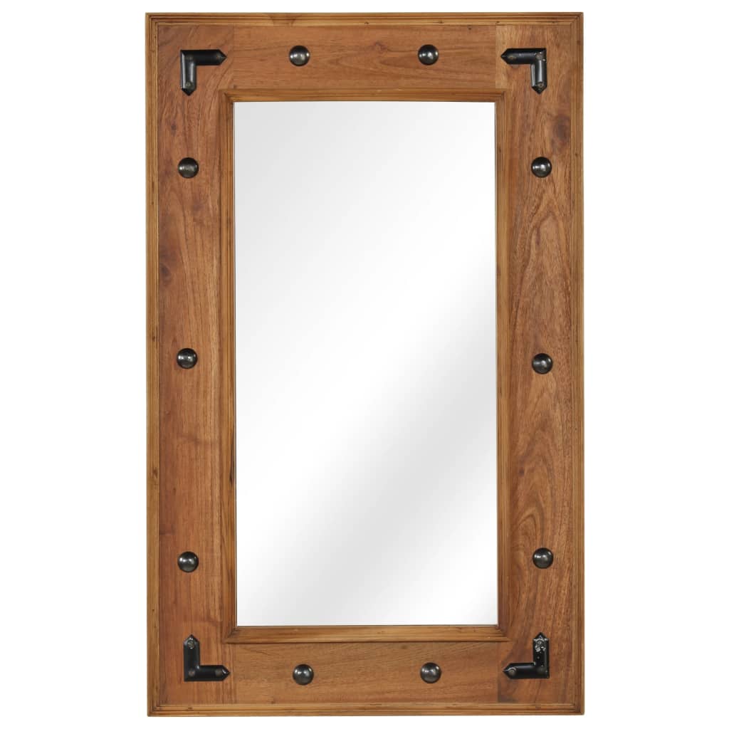 246308 vidaXL Mirror Solid Acacia Wood 50x80 cm