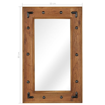 246308 vidaXL Mirror Solid Acacia Wood 50x80 cm