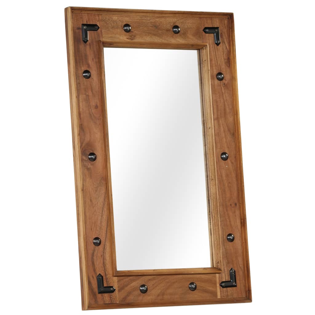 246308 vidaXL Mirror Solid Acacia Wood 50x80 cm