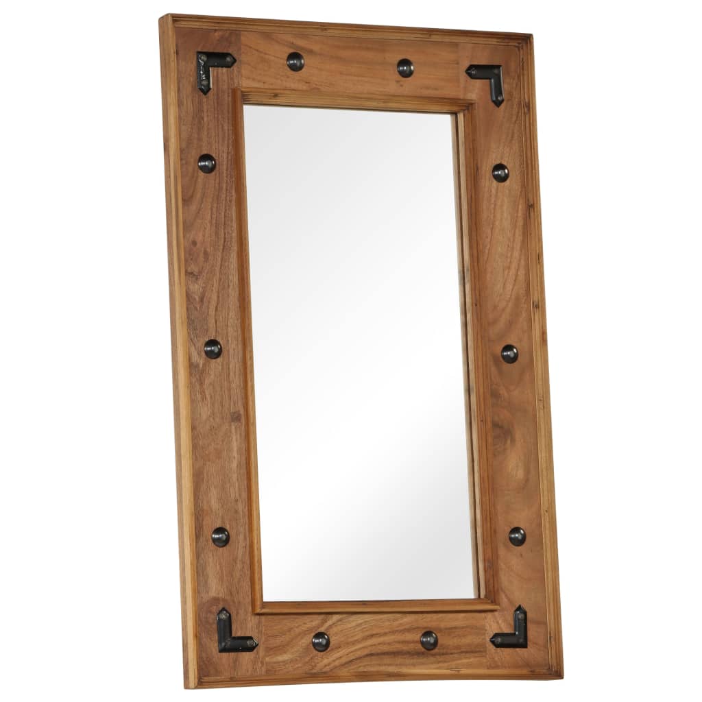 246308 vidaXL Mirror Solid Acacia Wood 50x80 cm