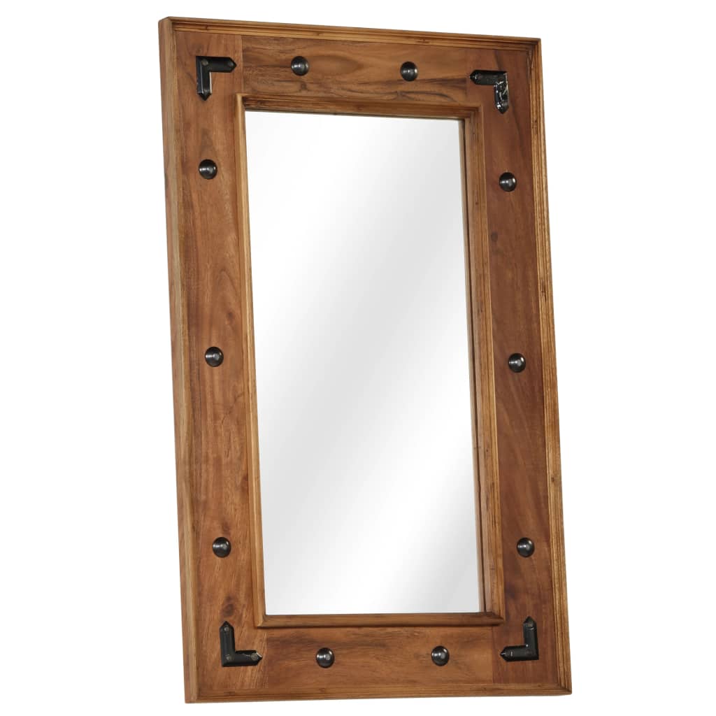 246308 vidaXL Mirror Solid Acacia Wood 50x80 cm