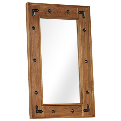 246308 vidaXL Mirror Solid Acacia Wood 50x80 cm