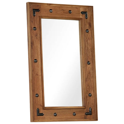 246308 vidaXL Mirror Solid Acacia Wood 50x80 cm