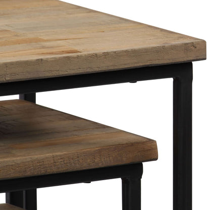 3 Piece Plant Table Set Reclaimed Teak