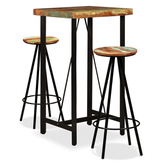 Bar Set | Varied natural wood shades from reclaimed wood