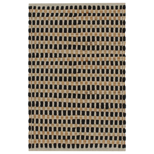 Bath Mat Set | Natural and black | Jute | Bath mat size: 52 x 83 cm