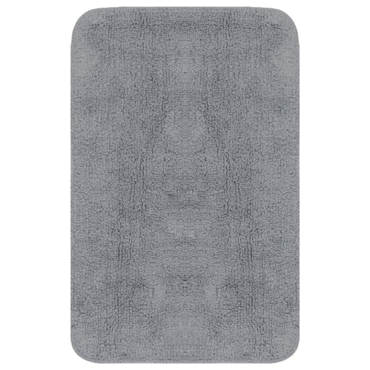 Bath Mat Set | Grey | 100% Cotton | Medium | Non-slip | Bath Mat Set
