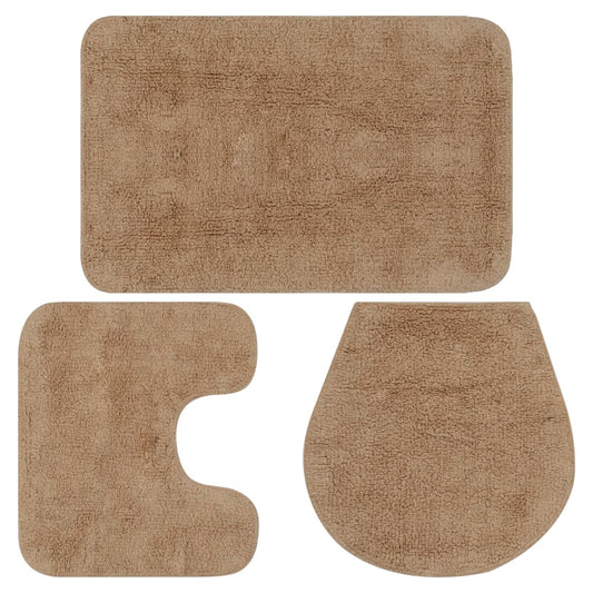 Bath Mat Set | Beige | 100% Cotton | 50 x 78 cm | Bath Mat Set