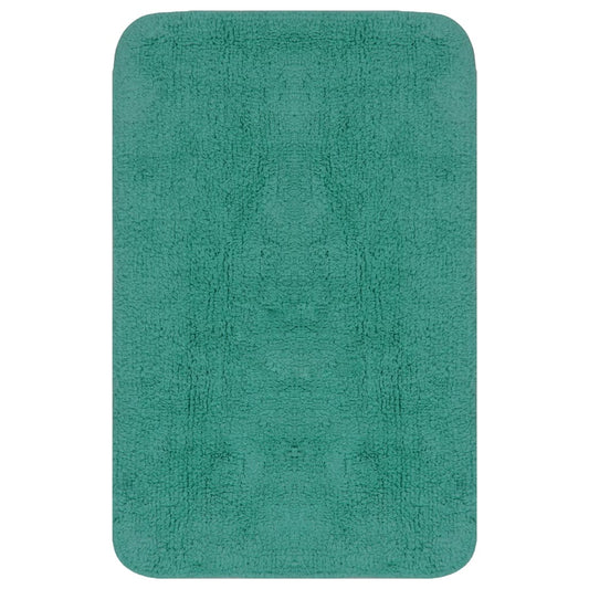 Bathroom Mat Set 3 Pieces Fabric Turquoise