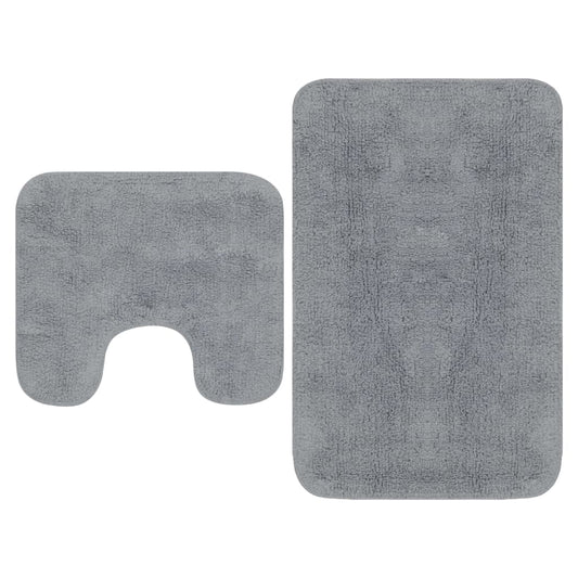 Bath Mat Set | Grey | 100% cotton | Bath Mat Set | Rectangular