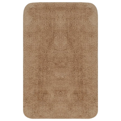 Bathroom Mat Set 2 Pieces Fabric Beige