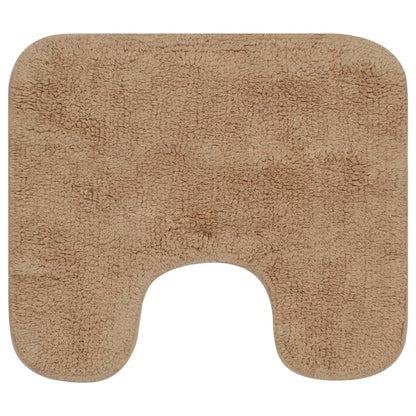Bathroom Mat Set 2 Pieces Fabric Beige