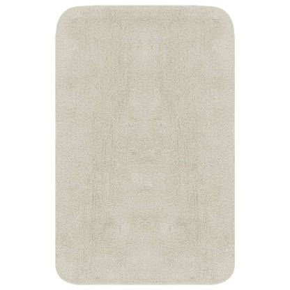 Bathroom Mat Set 2 Pieces Fabric White