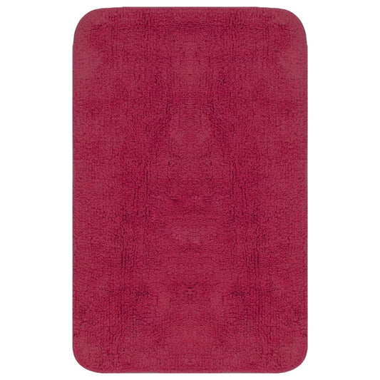 Bathroom Mat Set 2 Pieces Fabric Fuchsia