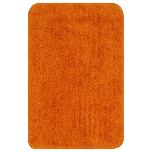 Bath Mat Set | Orange | Cotton | 63 x 93 cm, 44 x 52 cm | Bath Mat Set