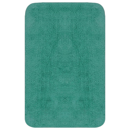 Bathroom Mat Set 2 Pieces Fabric Turquoise