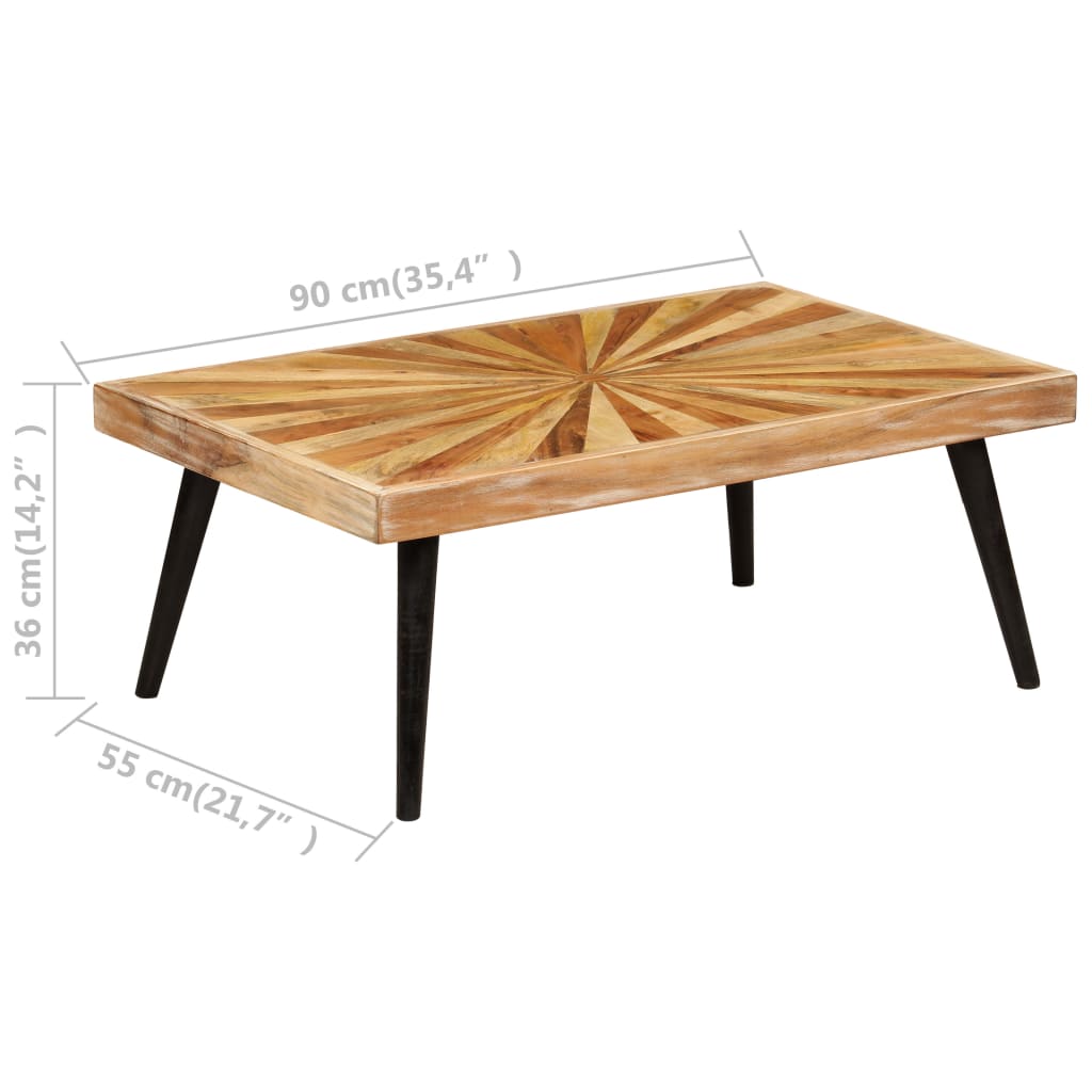246163 vidaXL Coffee Table Solid Mango Wood 90x55x36 cm