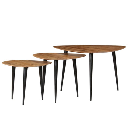 246062 vidaXL Coffee Table Set 3 Pieces Solid Acacia Wood