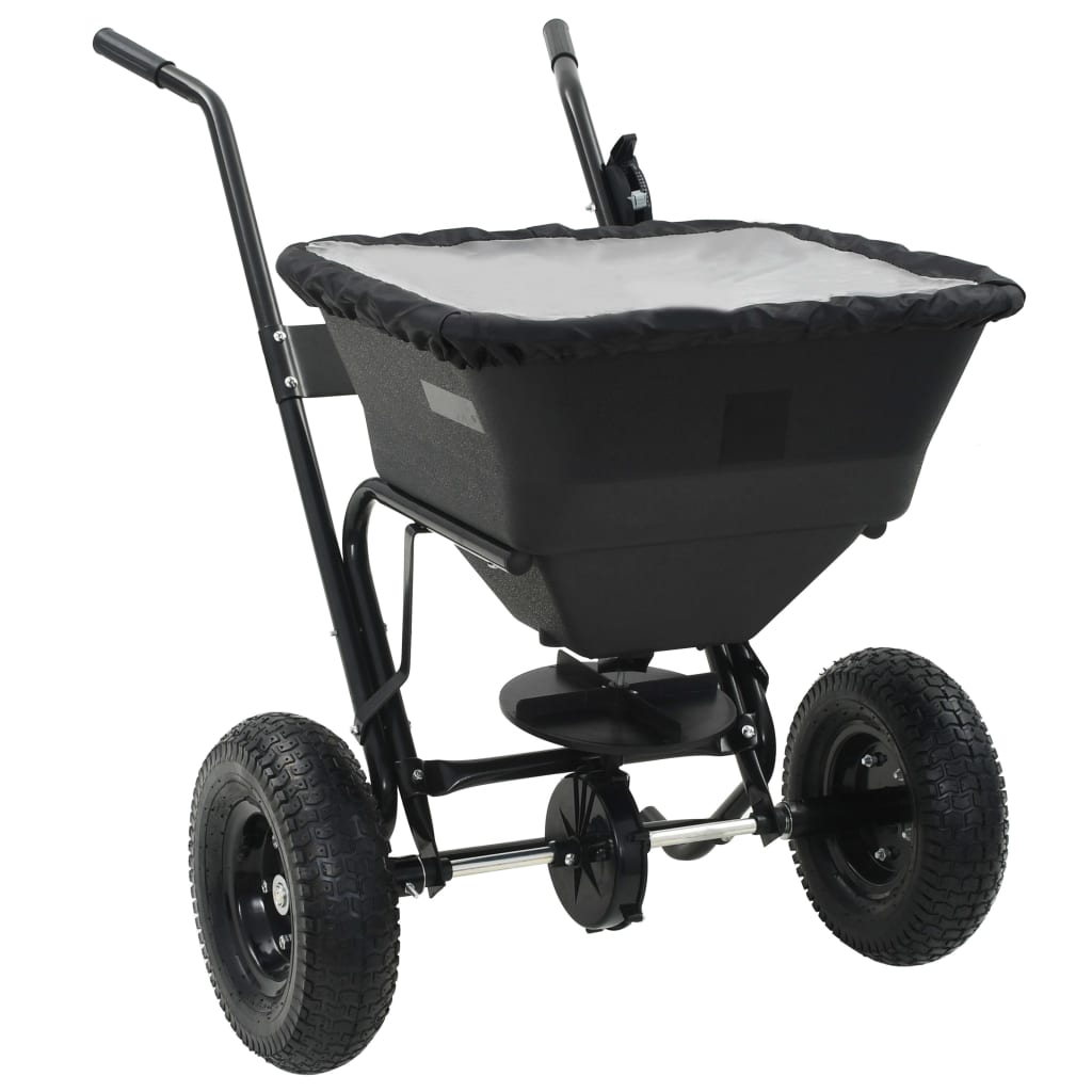 142966 vidaXL Walk Behind Salt Spreader PVC and Steel 106x73x76 cm 45 L