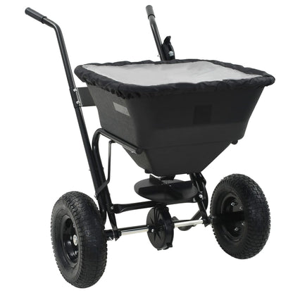 142966 vidaXL Walk Behind Salt Spreader PVC and Steel 106x73x76 cm 45 L