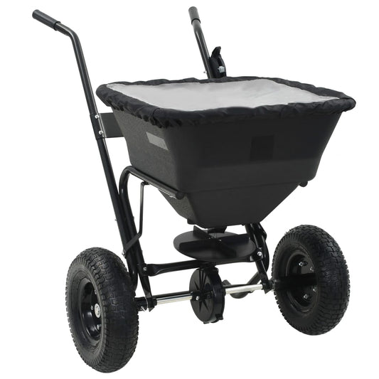 142966 vidaXL Walk Behind Salt Spreader PVC and Steel 106x73x76 cm 45 L