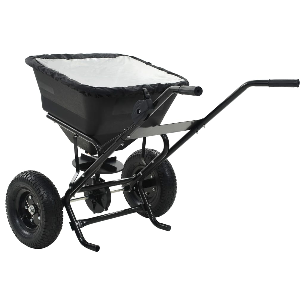 142966 vidaXL Walk Behind Salt Spreader PVC and Steel 106x73x76 cm 45 L