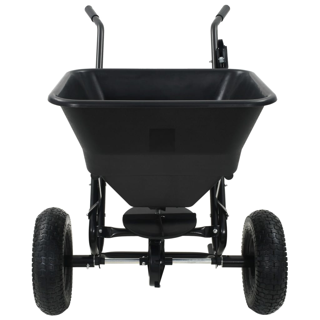 142966 vidaXL Walk Behind Salt Spreader PVC and Steel 106x73x76 cm 45 L