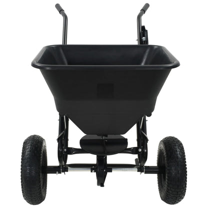 142966 vidaXL Walk Behind Salt Spreader PVC and Steel 106x73x76 cm 45 L