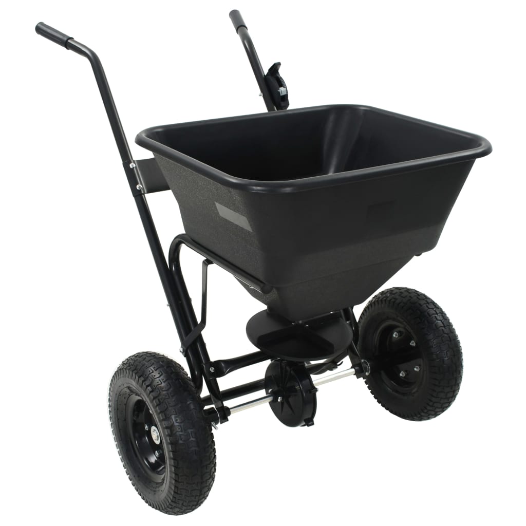 142966 vidaXL Walk Behind Salt Spreader PVC and Steel 106x73x76 cm 45 L