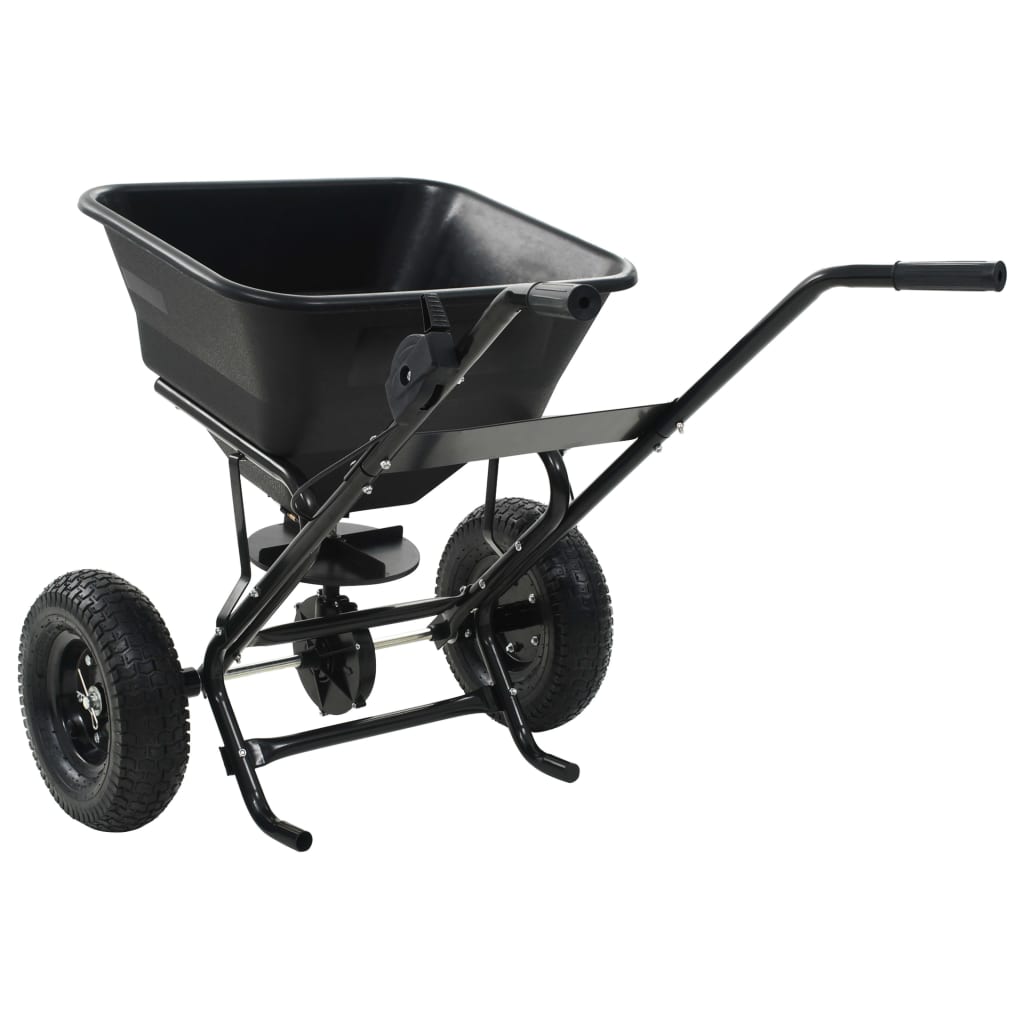 142966 vidaXL Walk Behind Salt Spreader PVC and Steel 106x73x76 cm 45 L