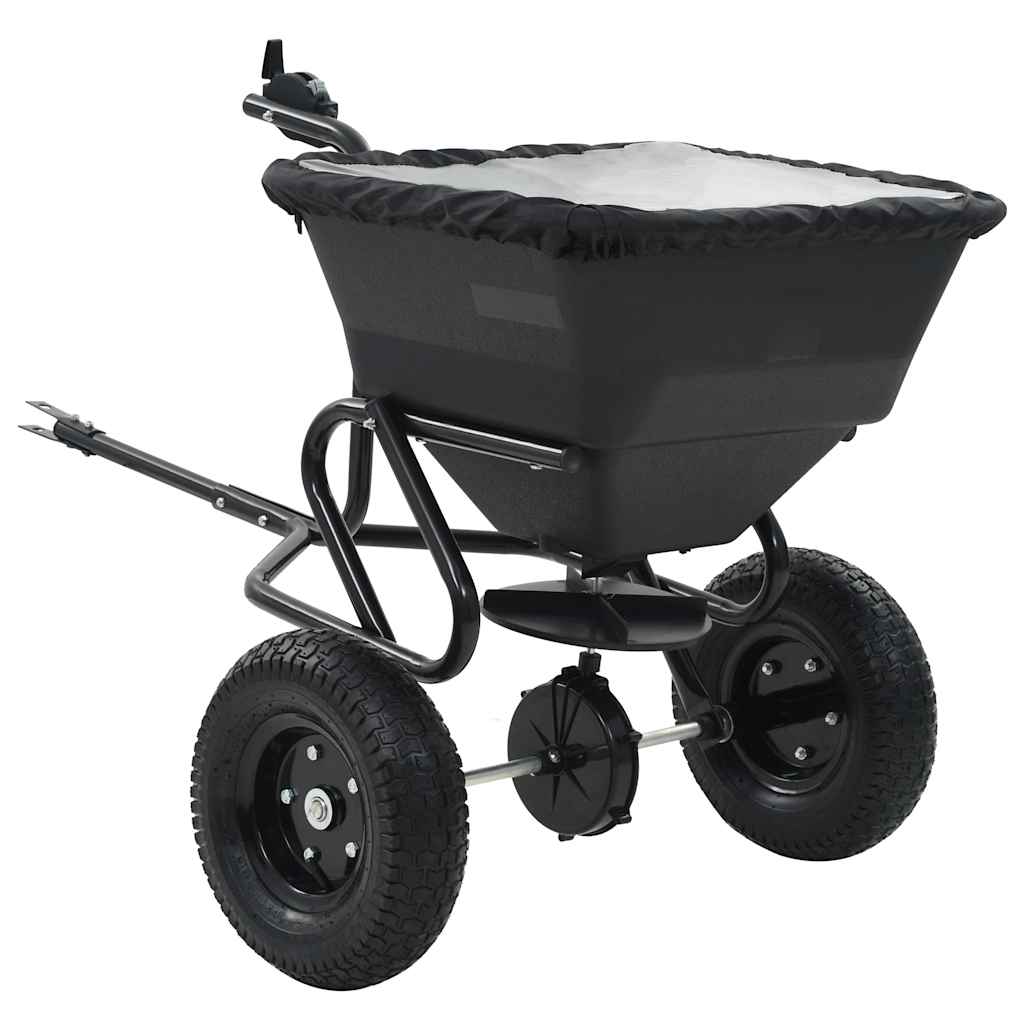 142967 vidaXL Tow Behind Salt Spreader PVC and Steel 125x74x79 cm 45 L