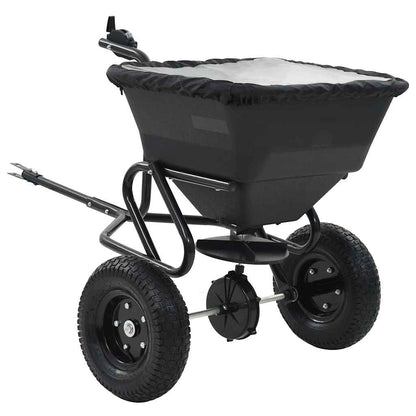 142967 vidaXL Tow Behind Salt Spreader PVC and Steel 125x74x79 cm 45 L