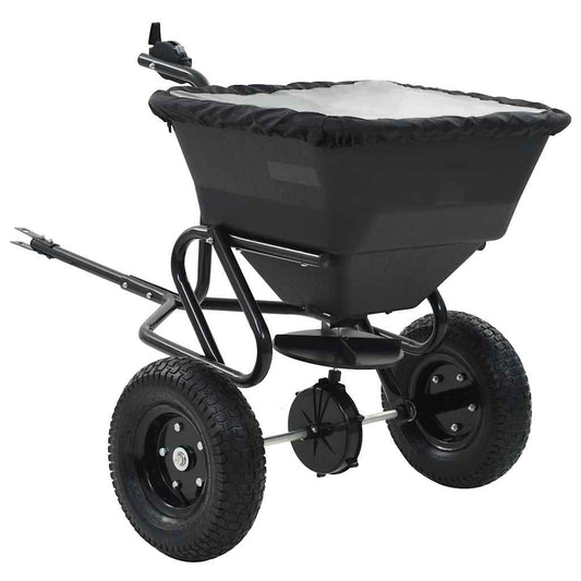 142967 vidaXL Tow Behind Salt Spreader PVC and Steel 125x74x79 cm 45 L