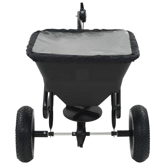 142967 vidaXL Tow Behind Salt Spreader PVC and Steel 125x74x79 cm 45 L