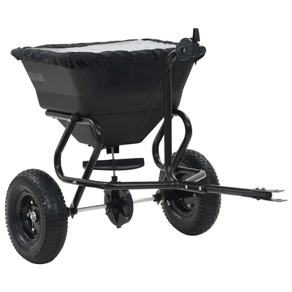 142967 vidaXL Tow Behind Salt Spreader PVC and Steel 125x74x79 cm 45 L