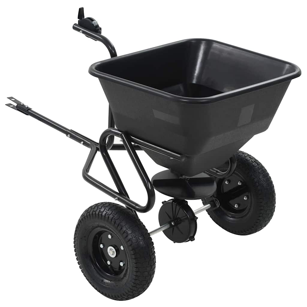142967 vidaXL Tow Behind Salt Spreader PVC and Steel 125x74x79 cm 45 L