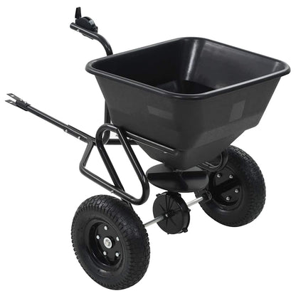 142967 vidaXL Tow Behind Salt Spreader PVC and Steel 125x74x79 cm 45 L